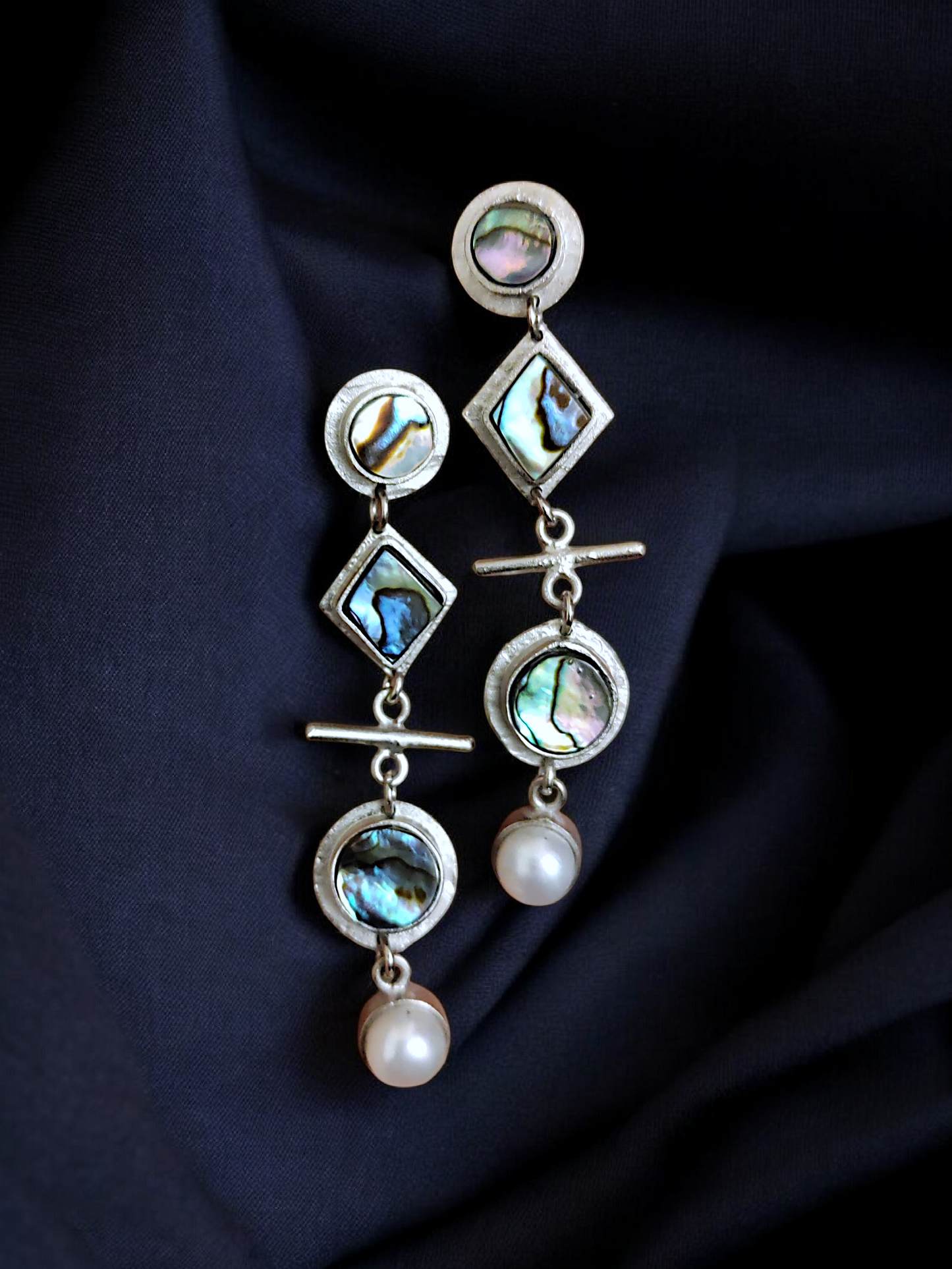 Abalone silver earrings