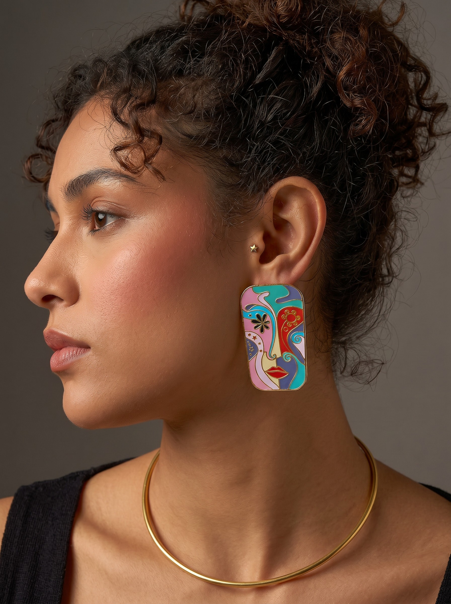 Bohemian face earrings