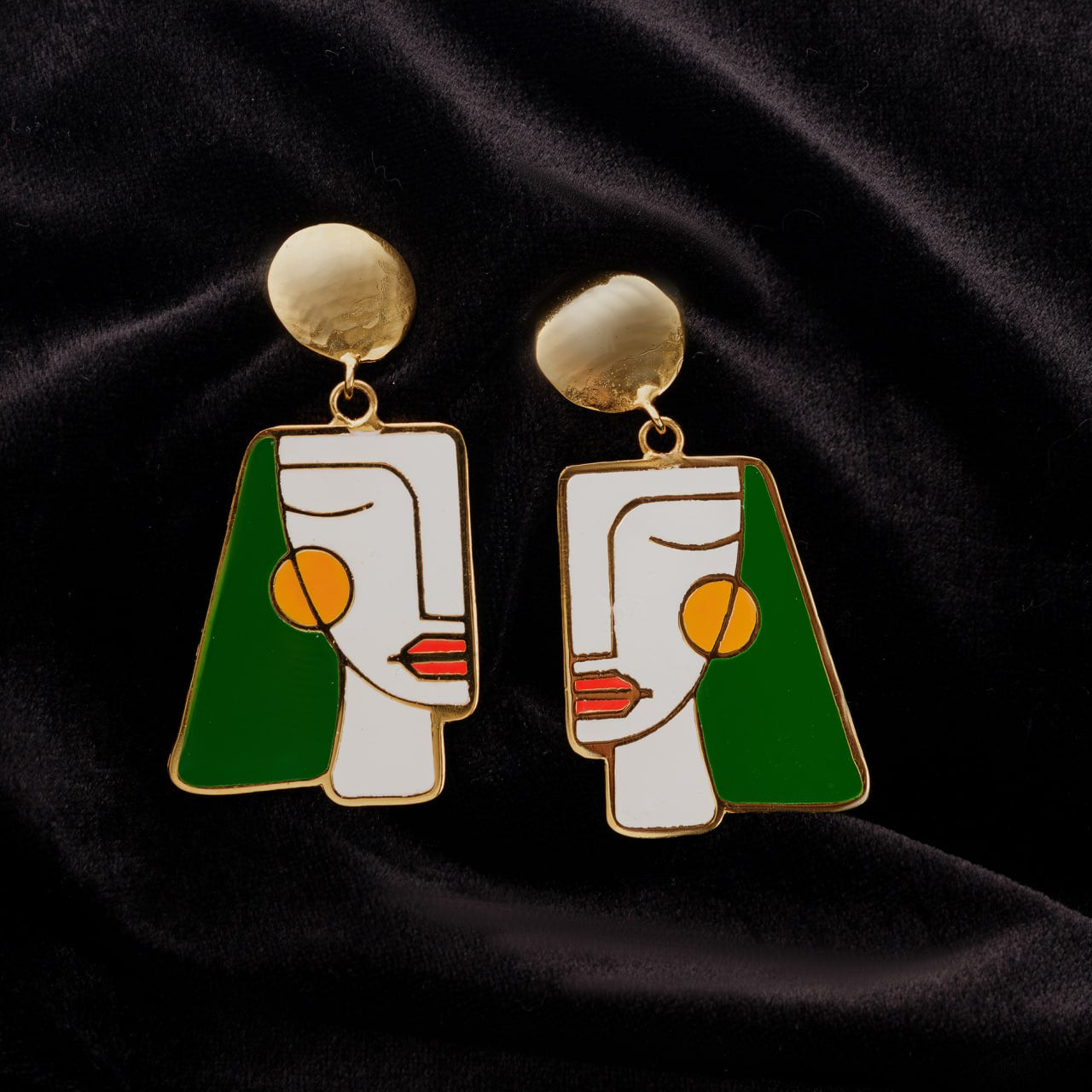 Colored Face Earrings