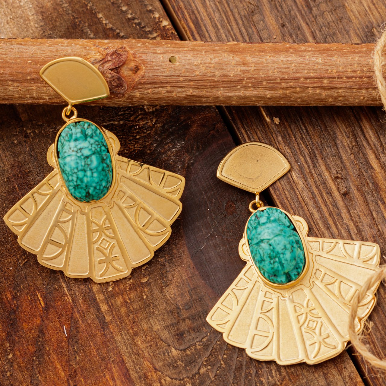 Scarab Howlite Earrings