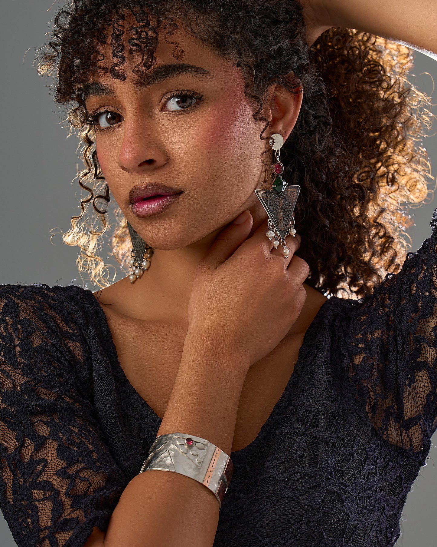 Triangle pearl Earrings