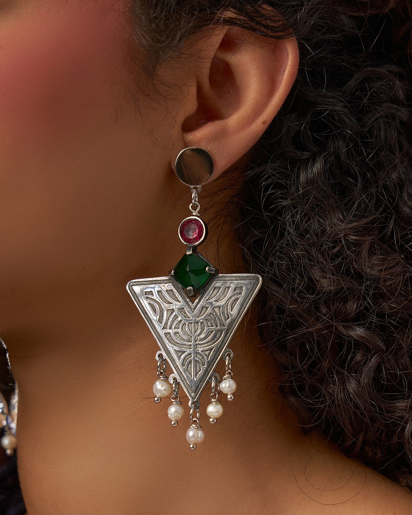 Triangle pearl Earrings