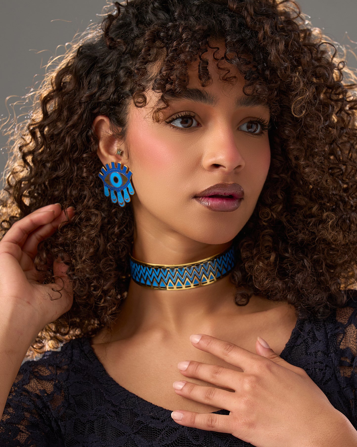 Eye drop earrings