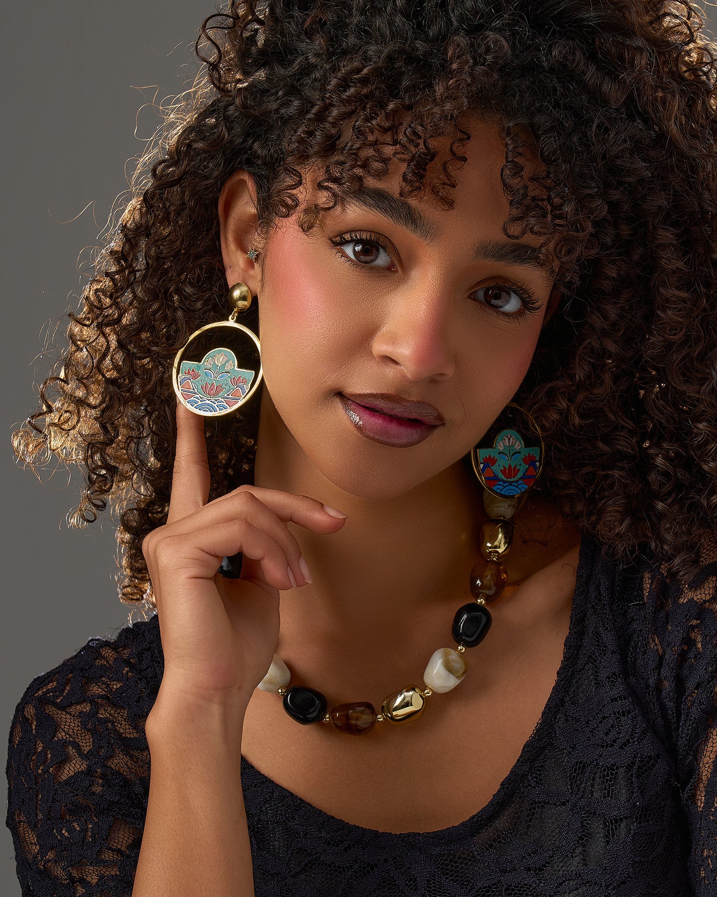 Colored earrings