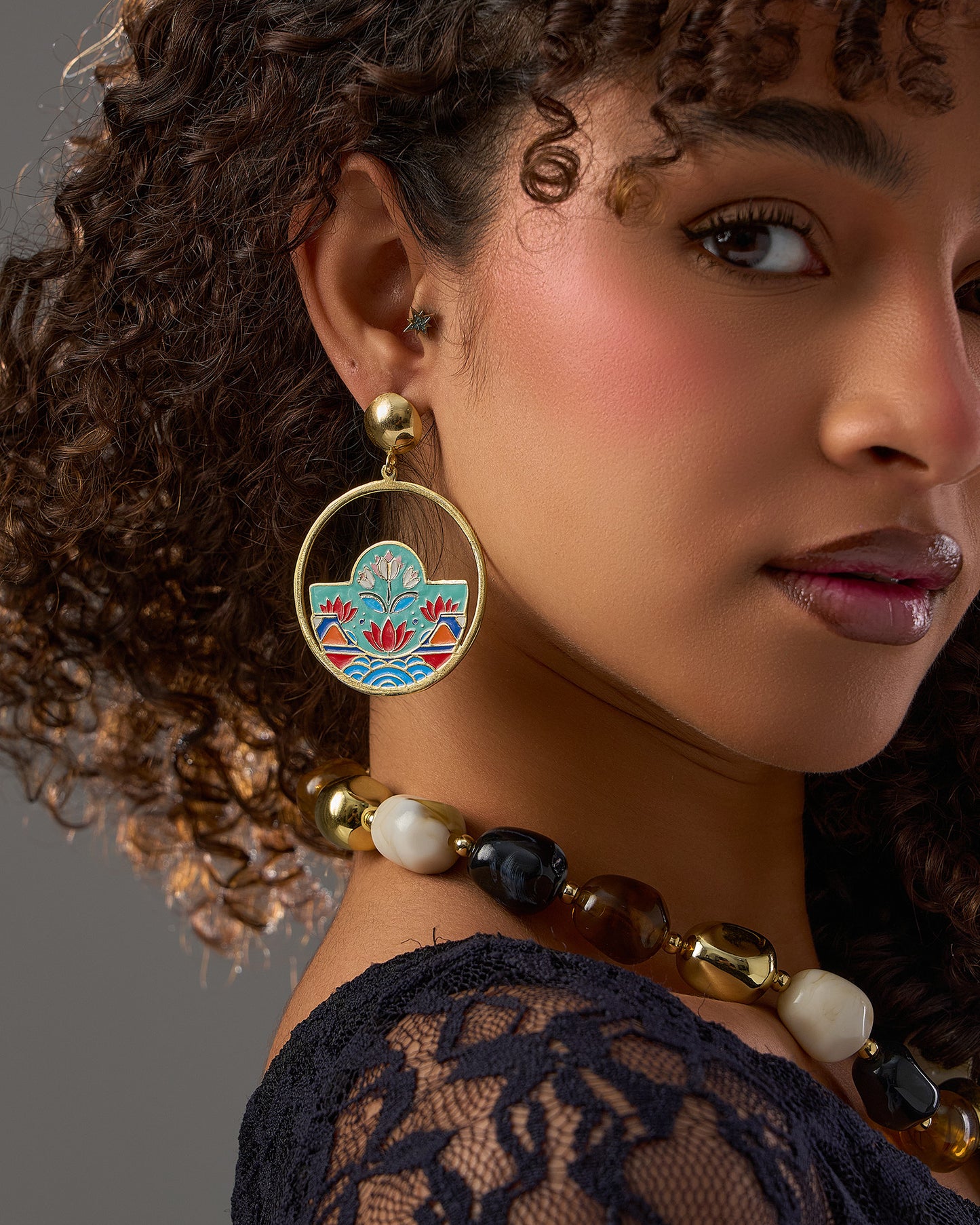 Colored earrings