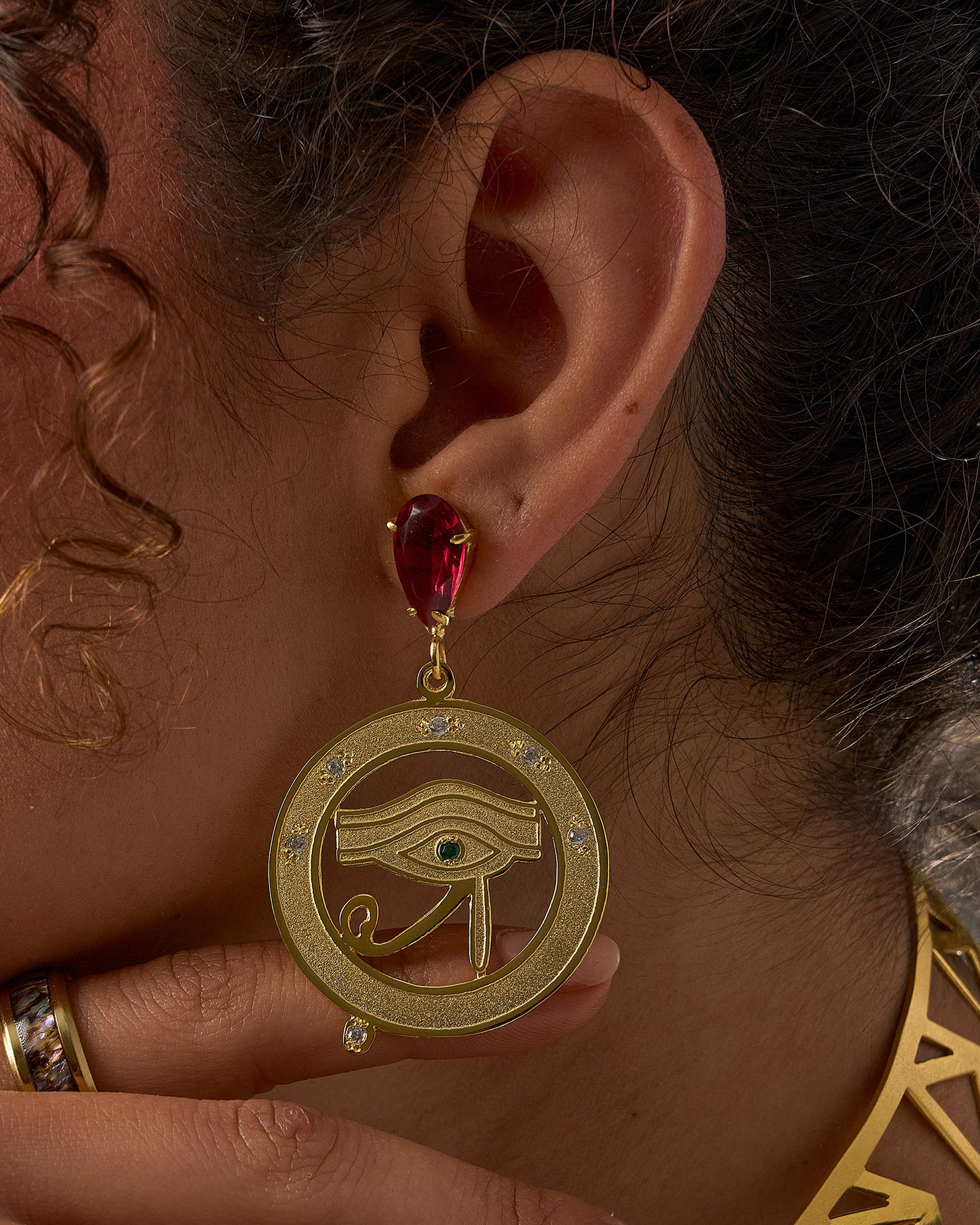 Horus eye earrings