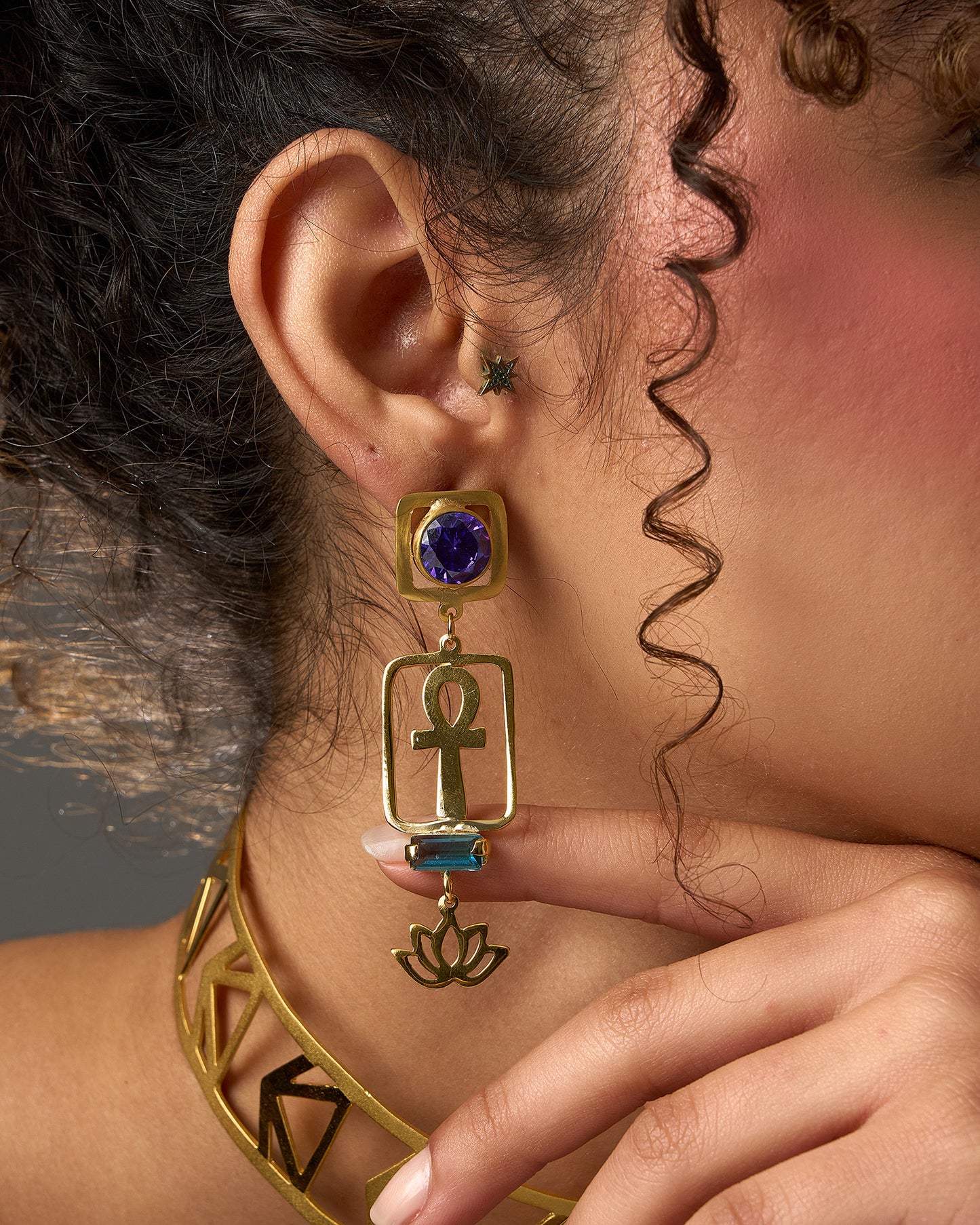 Horus eye earrings