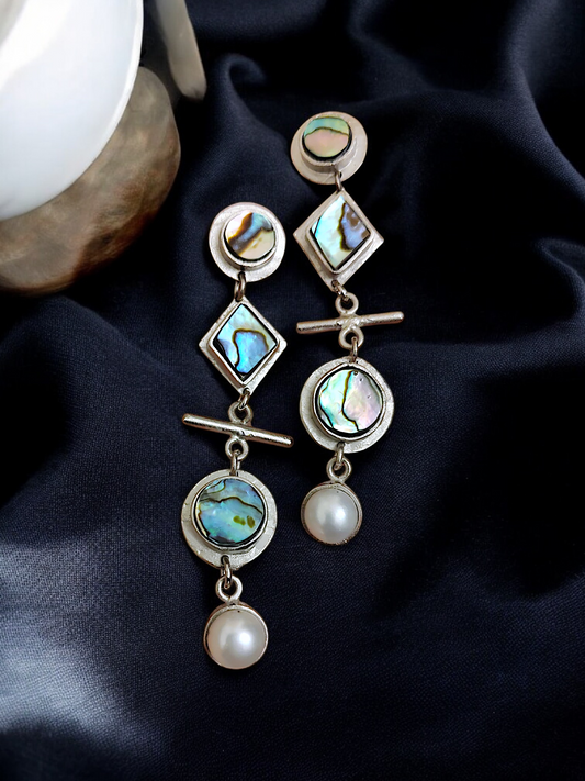 Abalone silver earrings