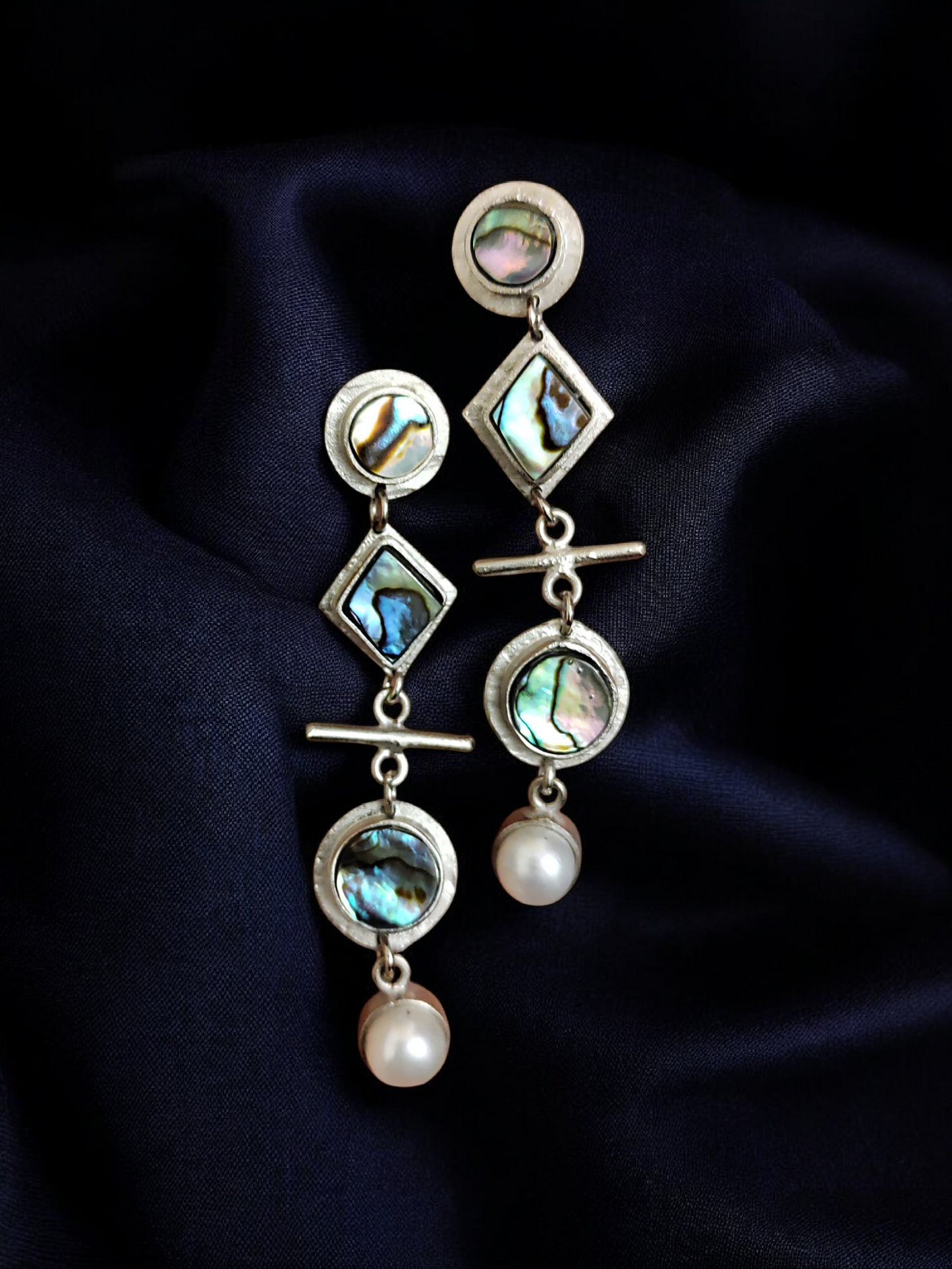 Abalone silver earrings