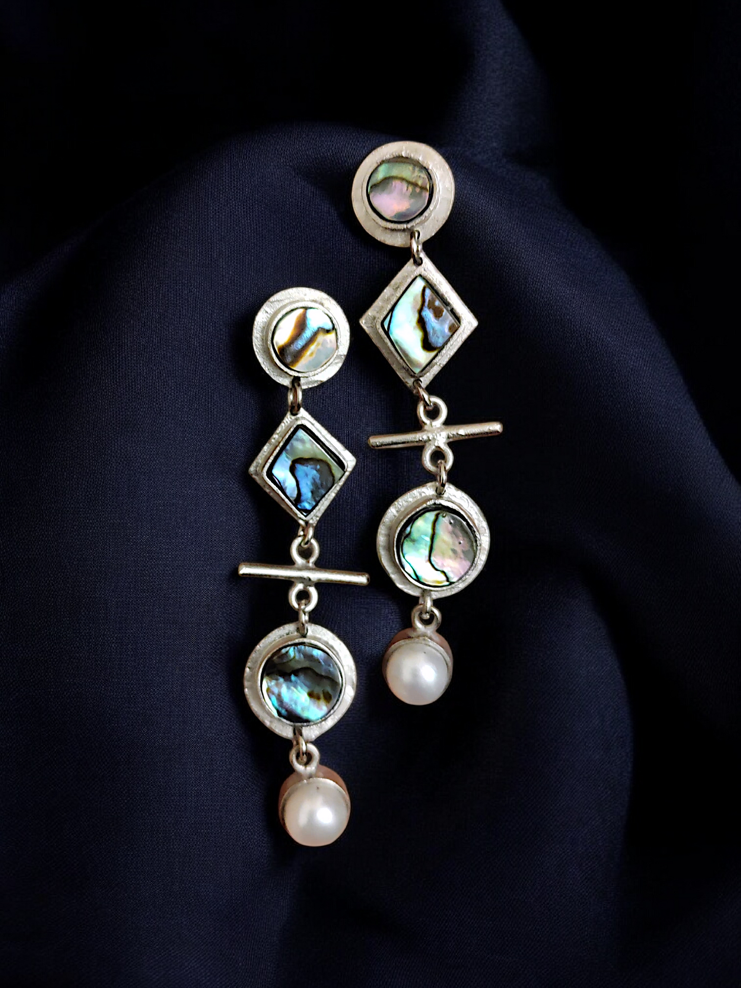 Abalone silver earrings