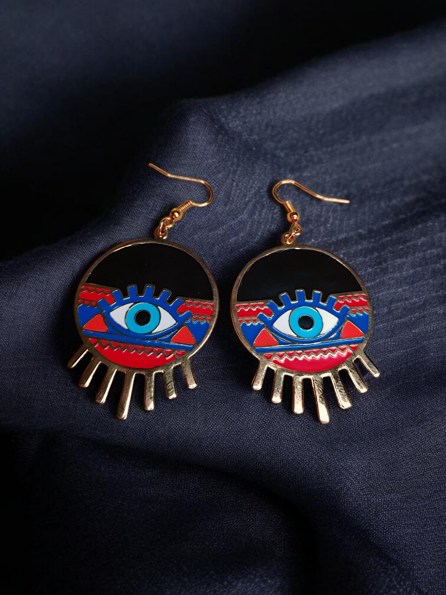 Colored eye earrings