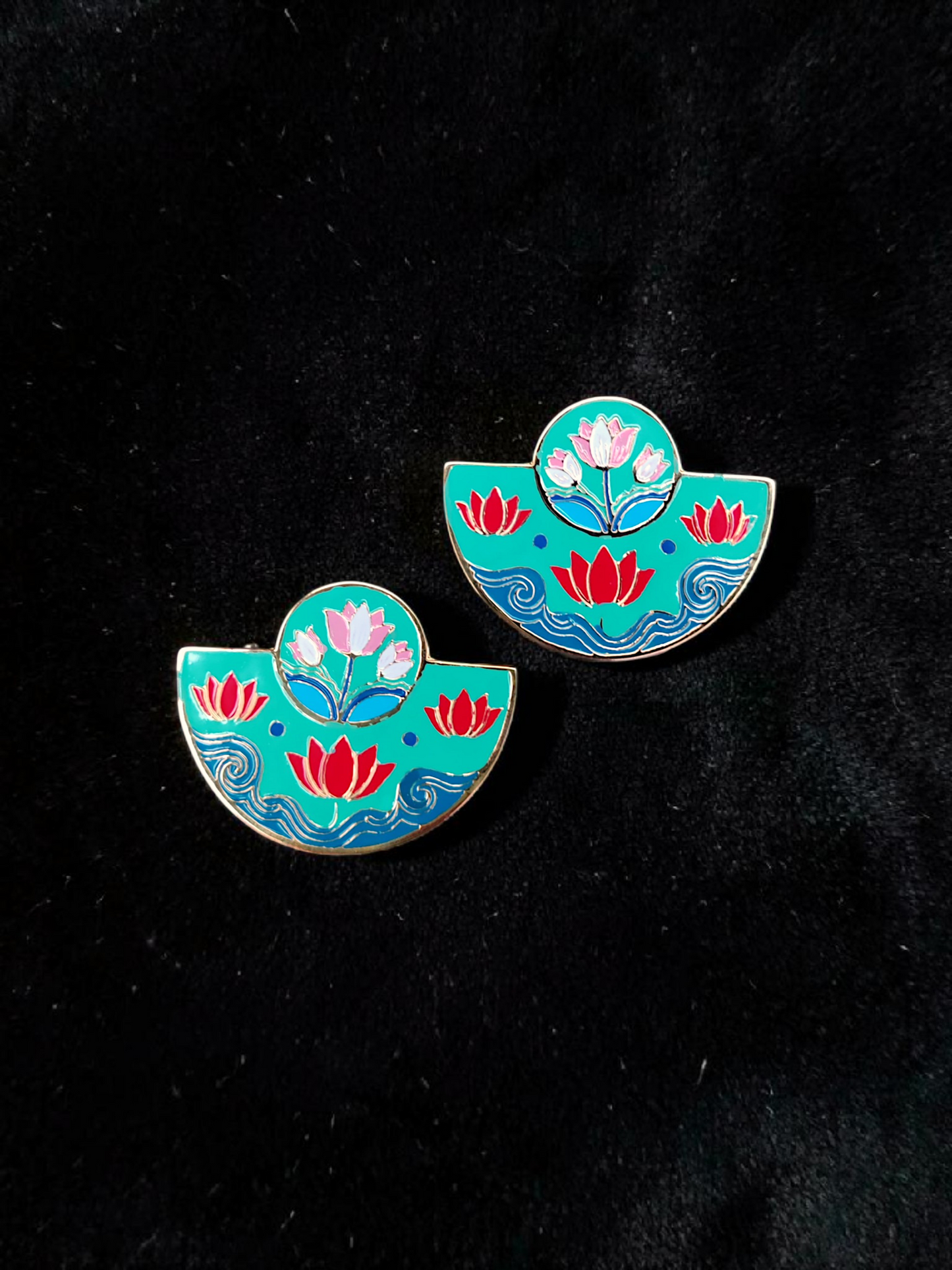 Colored flowers earrings