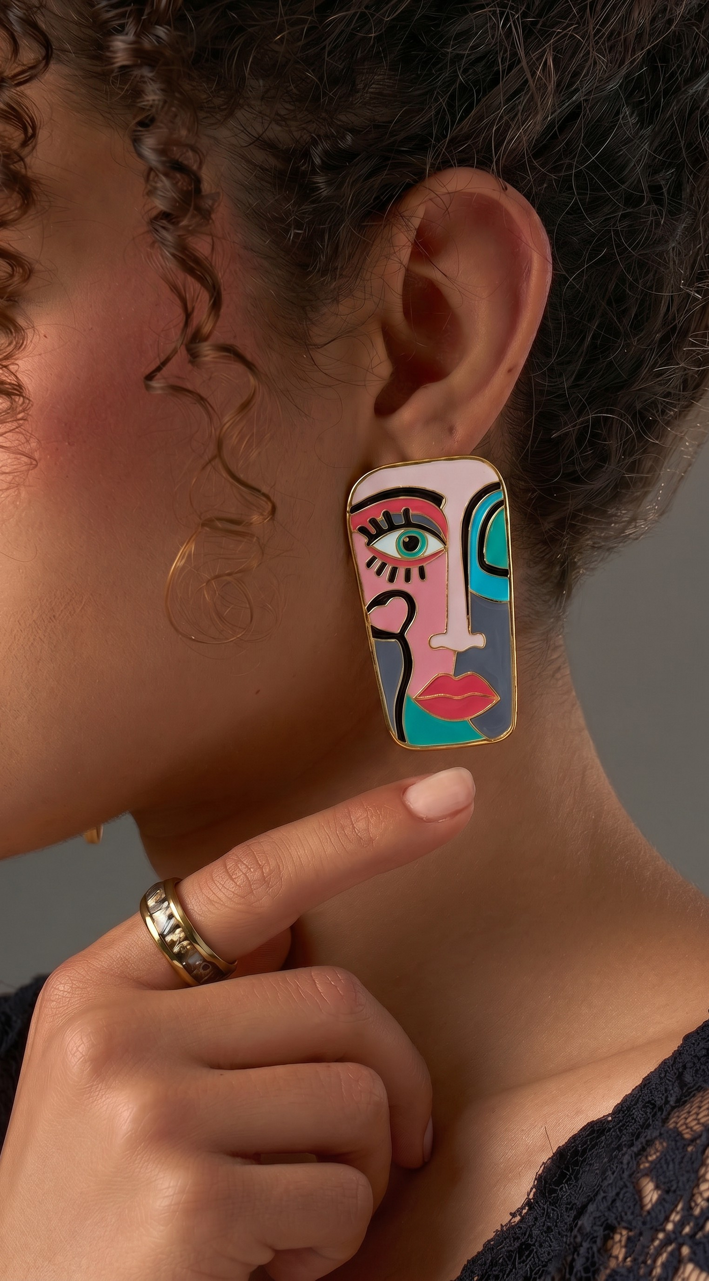 Sad smile earrings