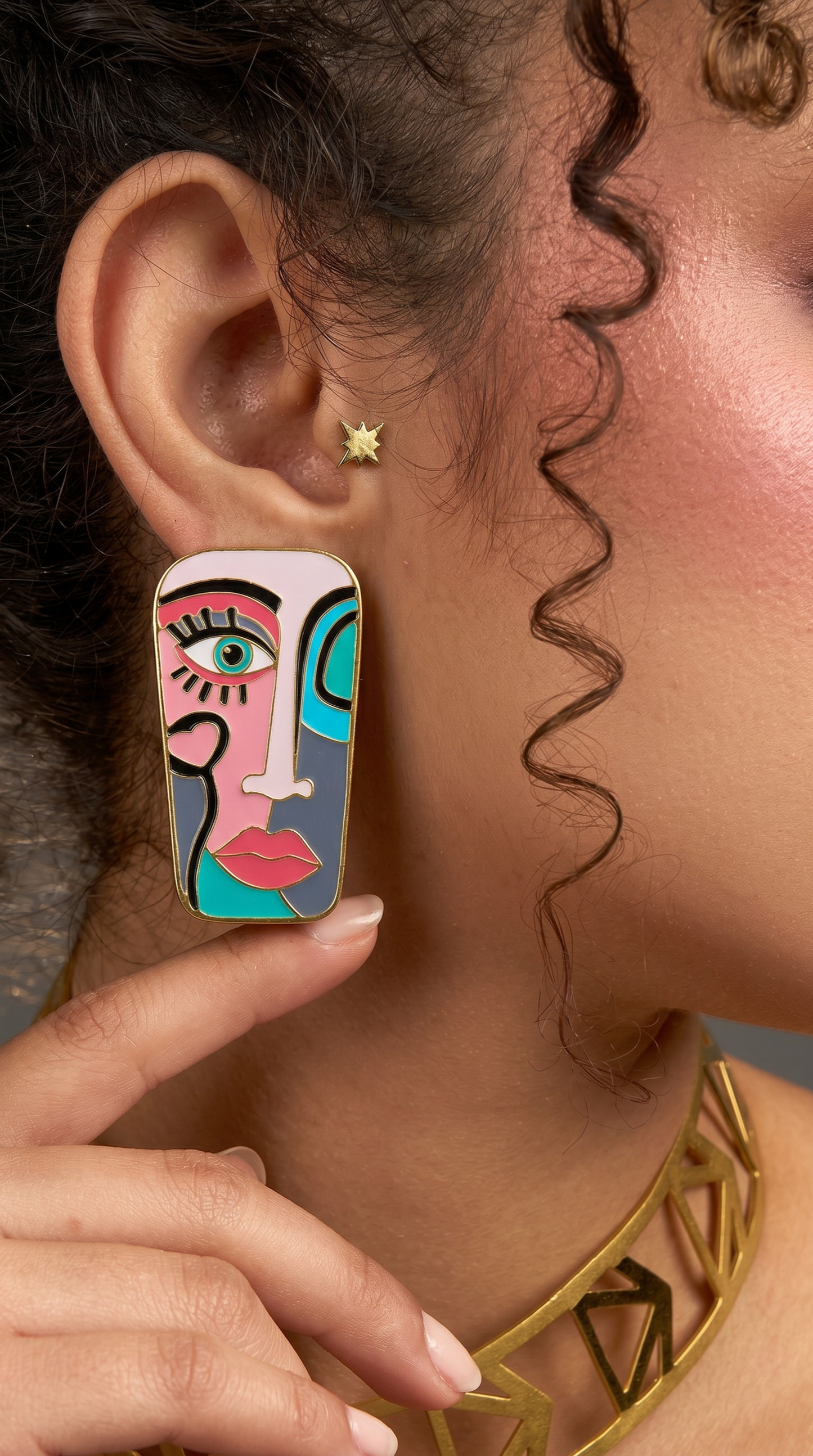 Sad smile earrings