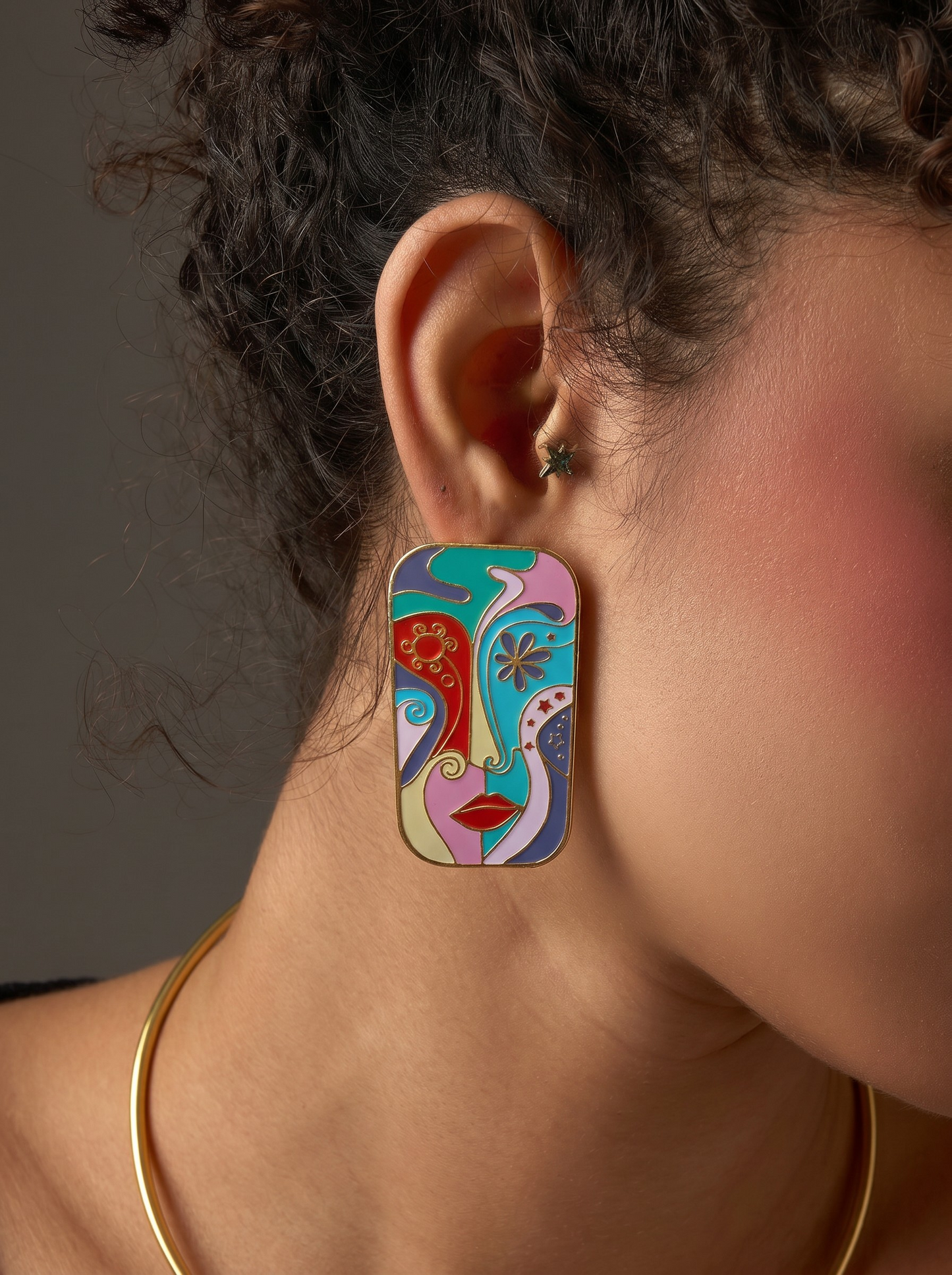 Bohemian face earrings