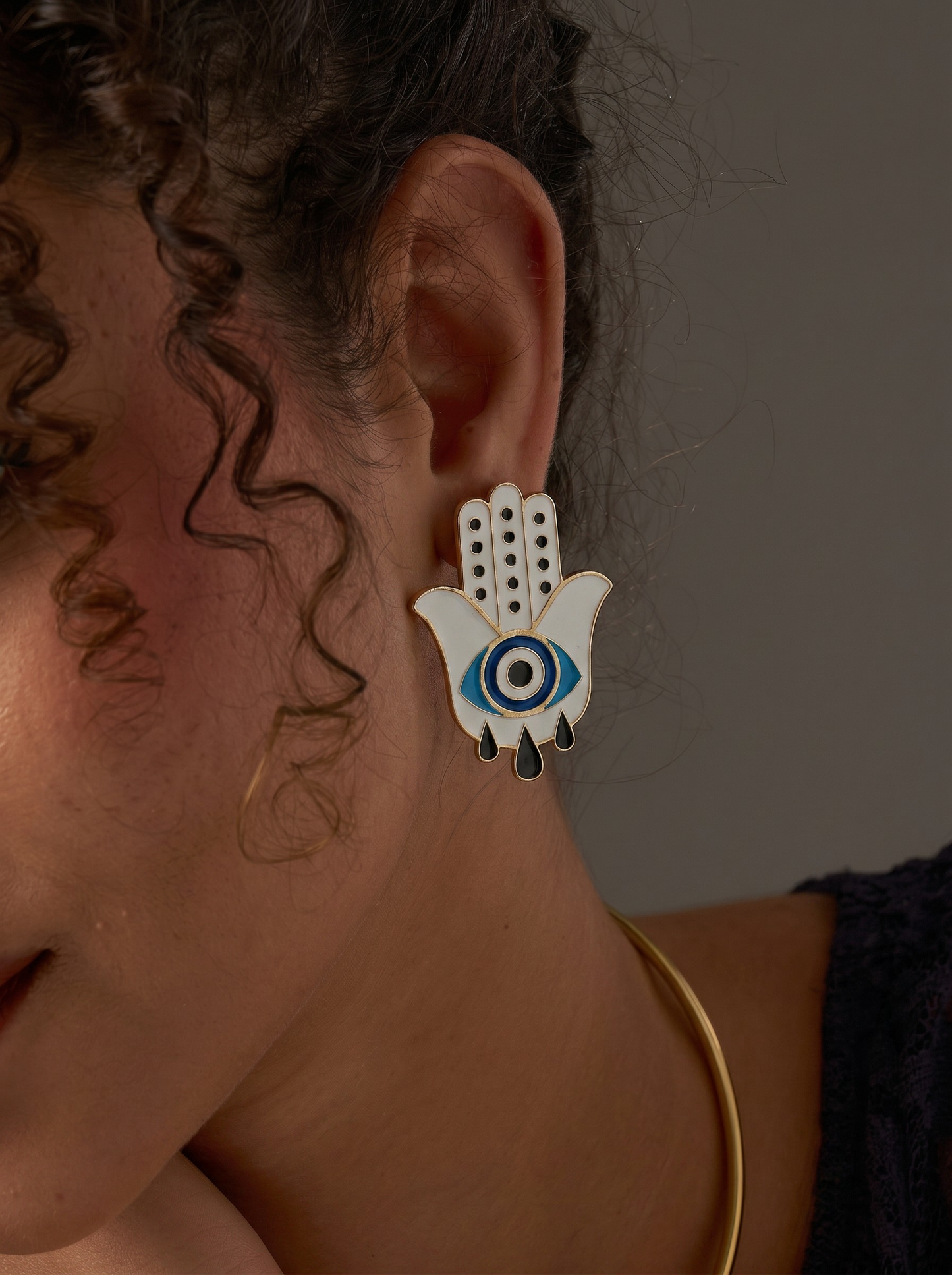 Hand eye earrings