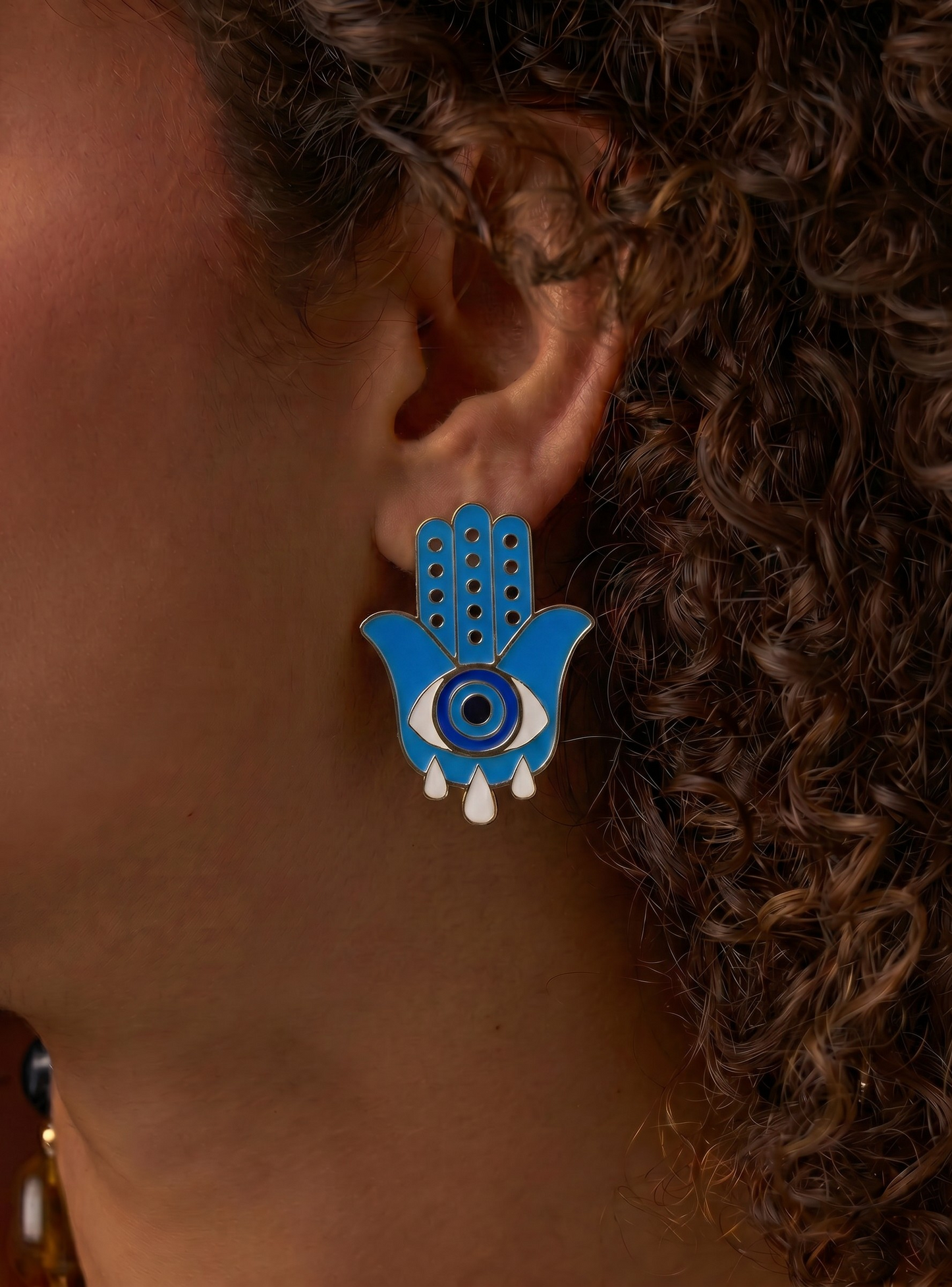 Hand eye earrings