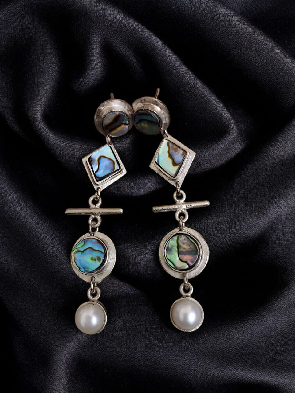 Abalone silver earrings